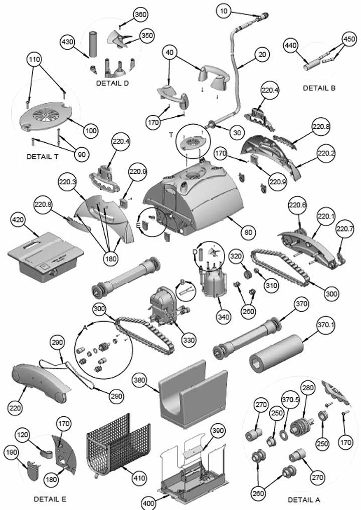 Pièces détachées robot piscine Aquabot Virago