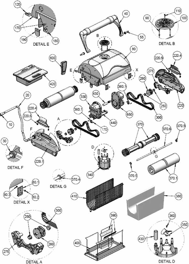 Pièces détachées robot piscine Aquabot Viva, prix, devis, accessoires