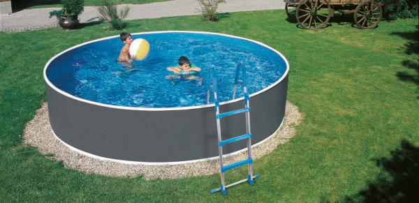 Piscine AZURO GRAPHITE WHITE ronde en acier 3.60