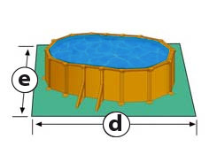 Piscine bois ovale surface au sol