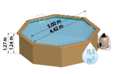 Piscine bois ronde SUNBAY VIOLETTE Dimension