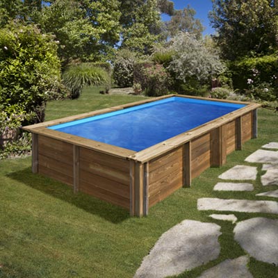 Mini piscine bois rectangulaire Sunbay Lemon