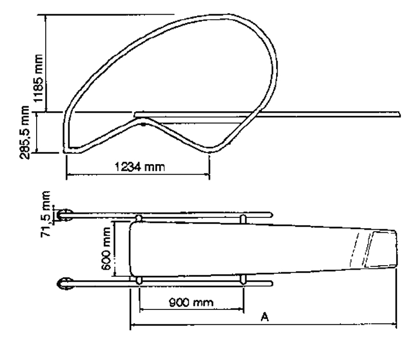 Dimensions Plongeoir flexible Astral Dynamic avec arceaux