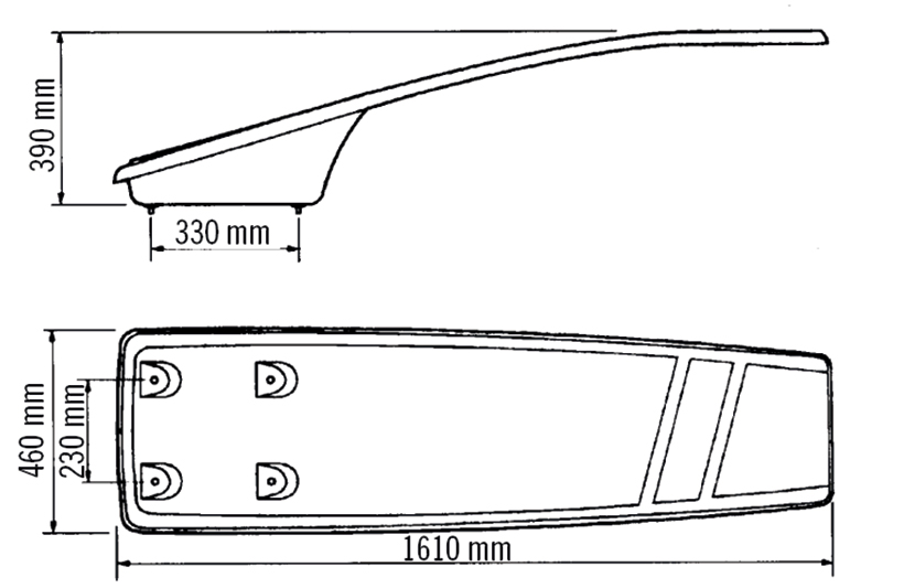 Dimensions Plongeoir flexible Astral Dynamic