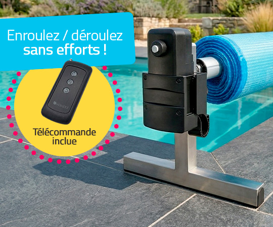 Moteur pour bâche à bulles pour enrouleur en T ou U !