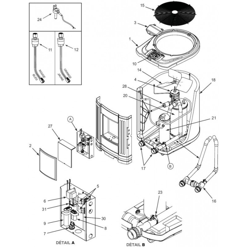 Pièces détachées pour Pompe à Chaleur AIR ENERGY JANDY