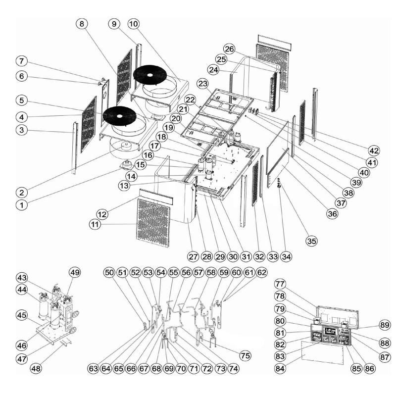Pièces détachées pour Pompe à chaleur EXCELLIUM INVERTER 60kW, 95kW