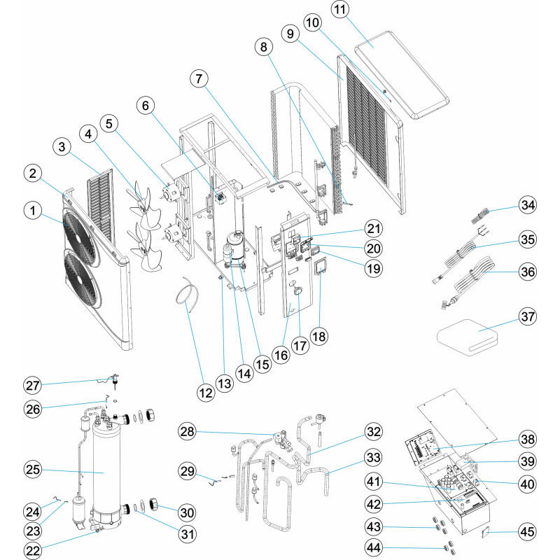 Pièces détachées pour Pompe à chaleur PRO ELYO inverboost NN (2 hélices)