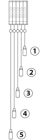 positionnement des 5 sondes de régulation dans le bac tampon