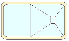 Fond en pointe de diamant ou tronc de pyramide