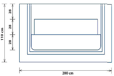 Schema vue de face escalier Red Pool Roman 2M