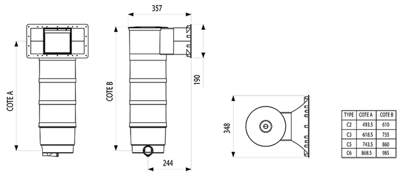 Schéma Skimfiltre Weltico Design A300 Standard