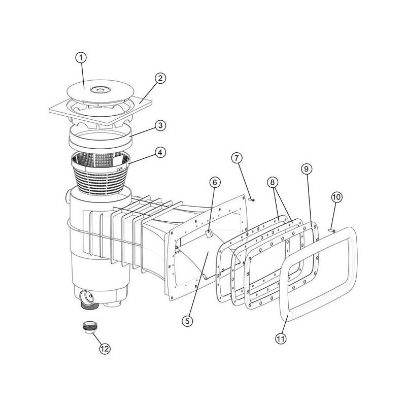 Pièces détachées pour Skimmer Elegance A400 Liner-Panneau