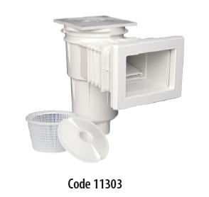 Skimmer à Encastrer Astral ABS 17,5 - Pour Piscine à Film - Ouverture 210x140 Mm, Raccords 1½" Et 2" - Panier Inclus - 6
