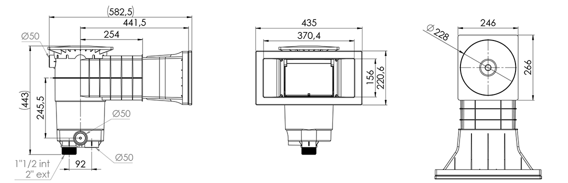 skimmer Weltico A400 Design dimensions