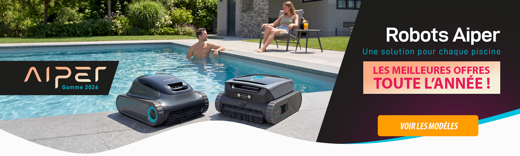 Gamme complète de robots de piscine Aiper aux meilleurs prix