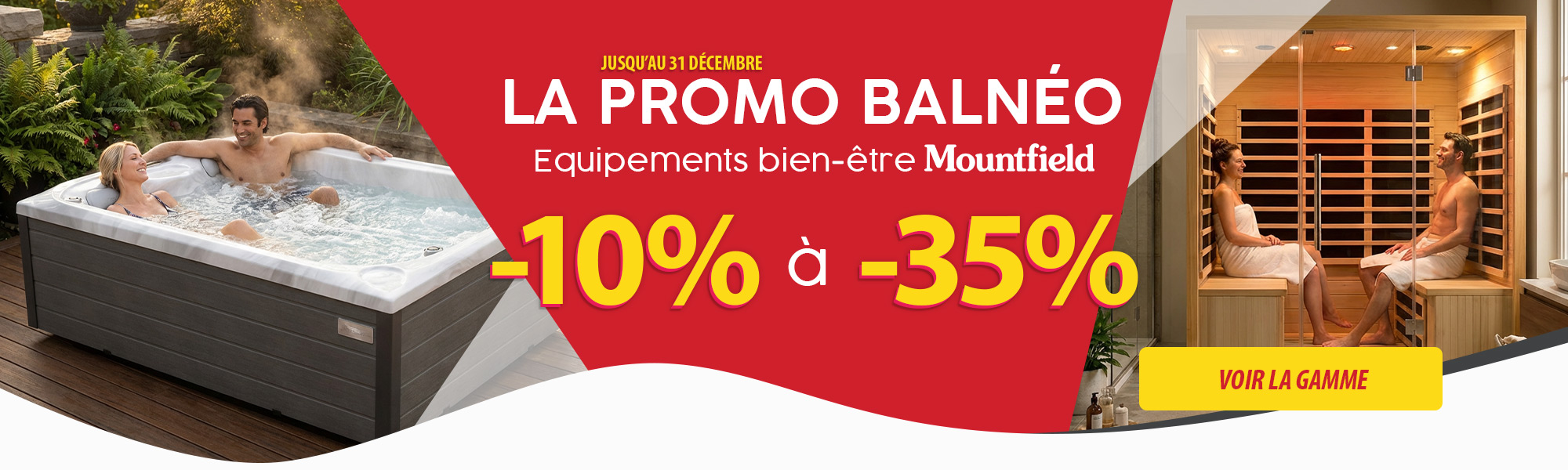 Promo balnéo sur la gamme de saunas et spas Mountfield