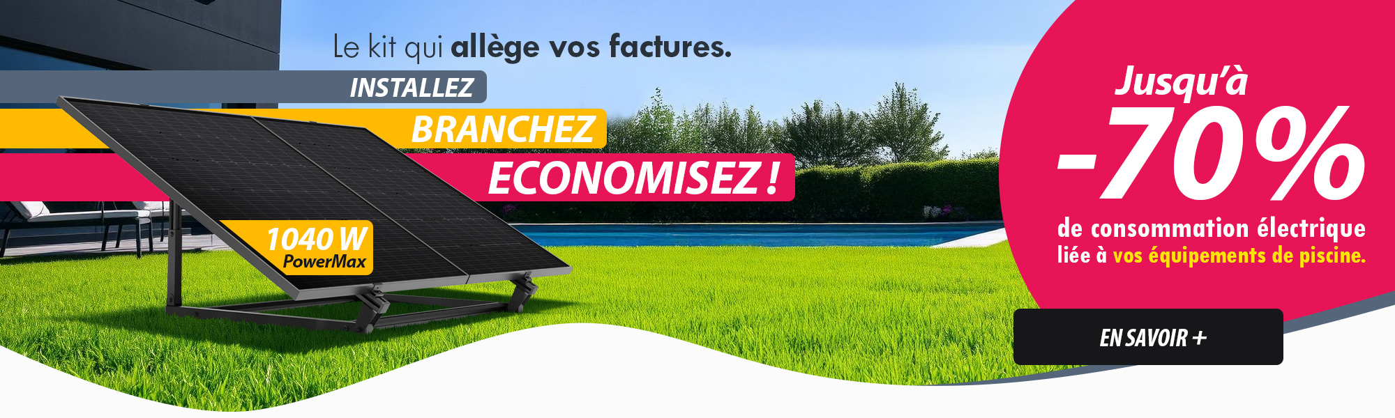 Kit solaire PowerMax 1040W pour piscine