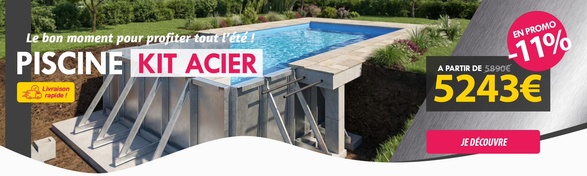 Piscine kit acier en promo