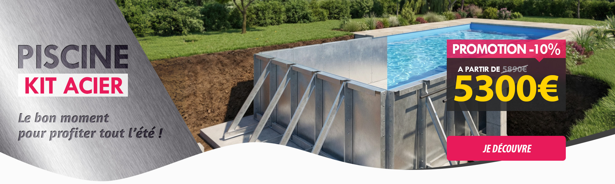 Piscine kit acier en promo