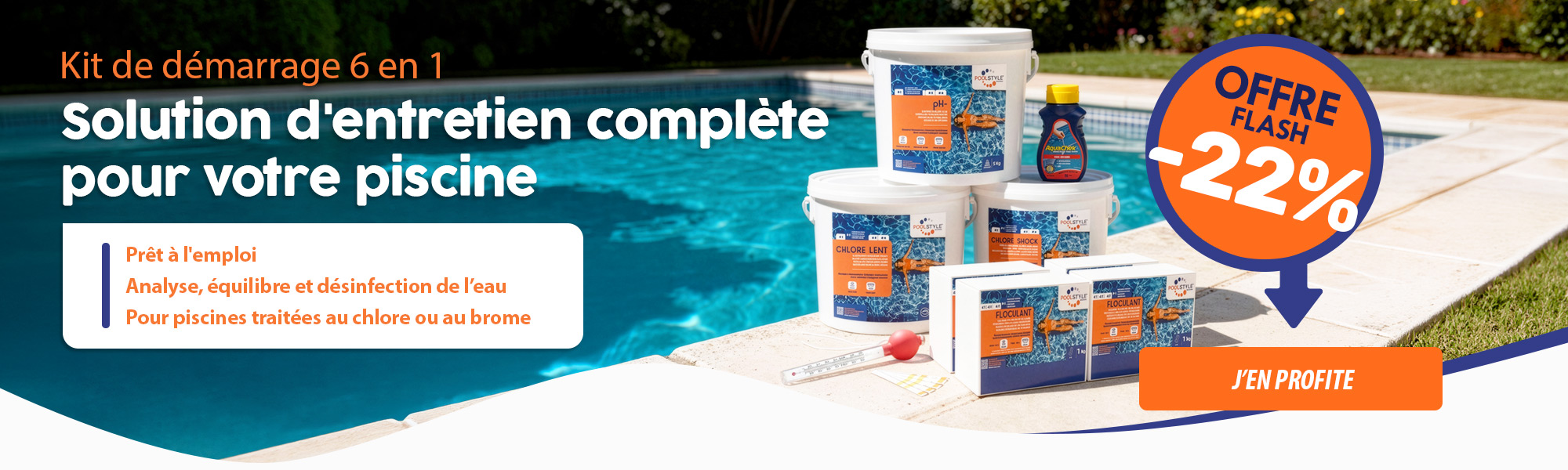 Kit de démarrage 6 en 1 - Solution d'entretien complète pour votre piscine