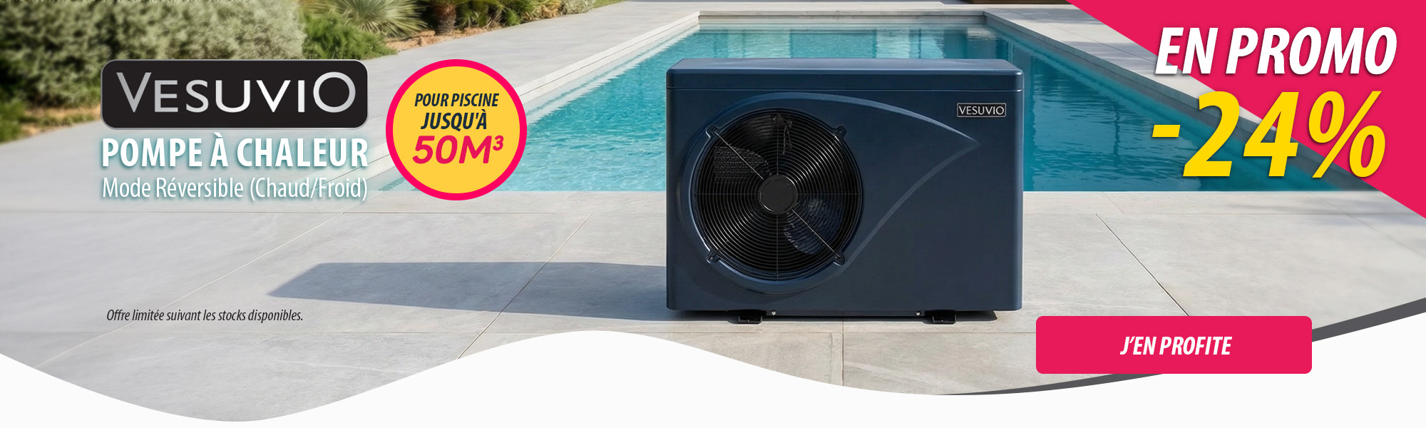 Pompe à chaleur Vesuvio réversible en promo pour votre piscine
