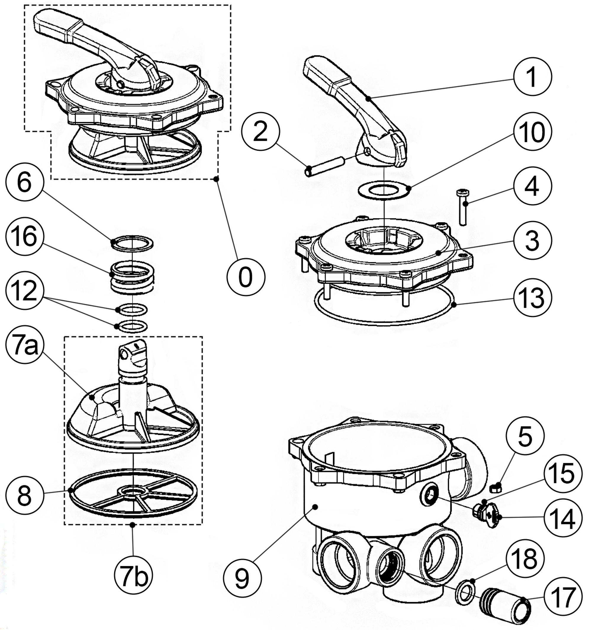 Pièces détachées pour Vanne Side Ocean V6 1''1-2