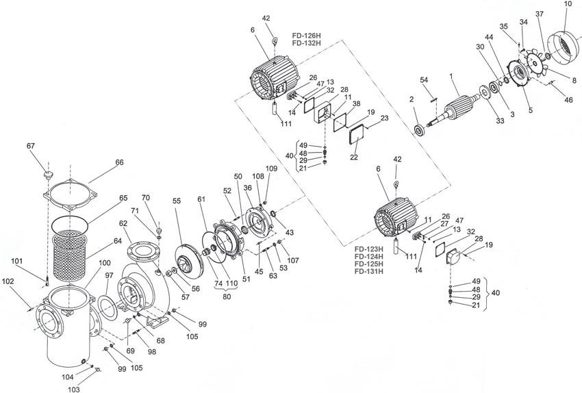 Pièces détachées pour Pompe FD-H