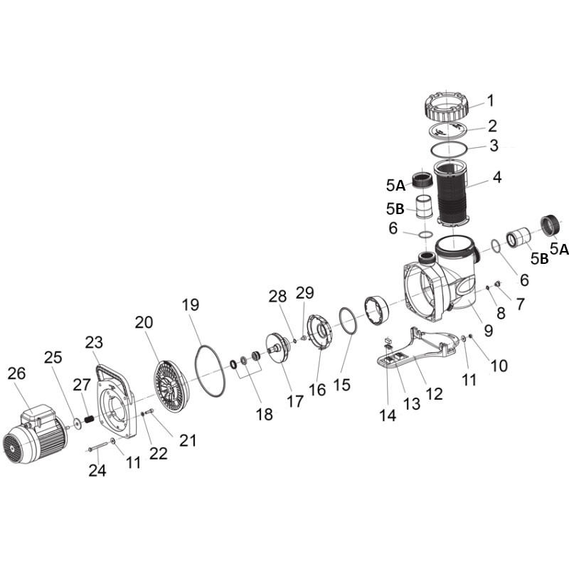 Pièces détachées pour Pompes BADU SUPERPRO 22 à 40