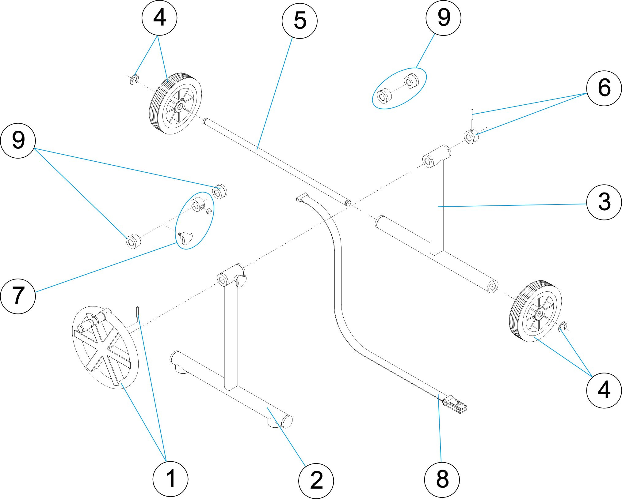 Pièces détachées pour Support enrouleur mobile Astral