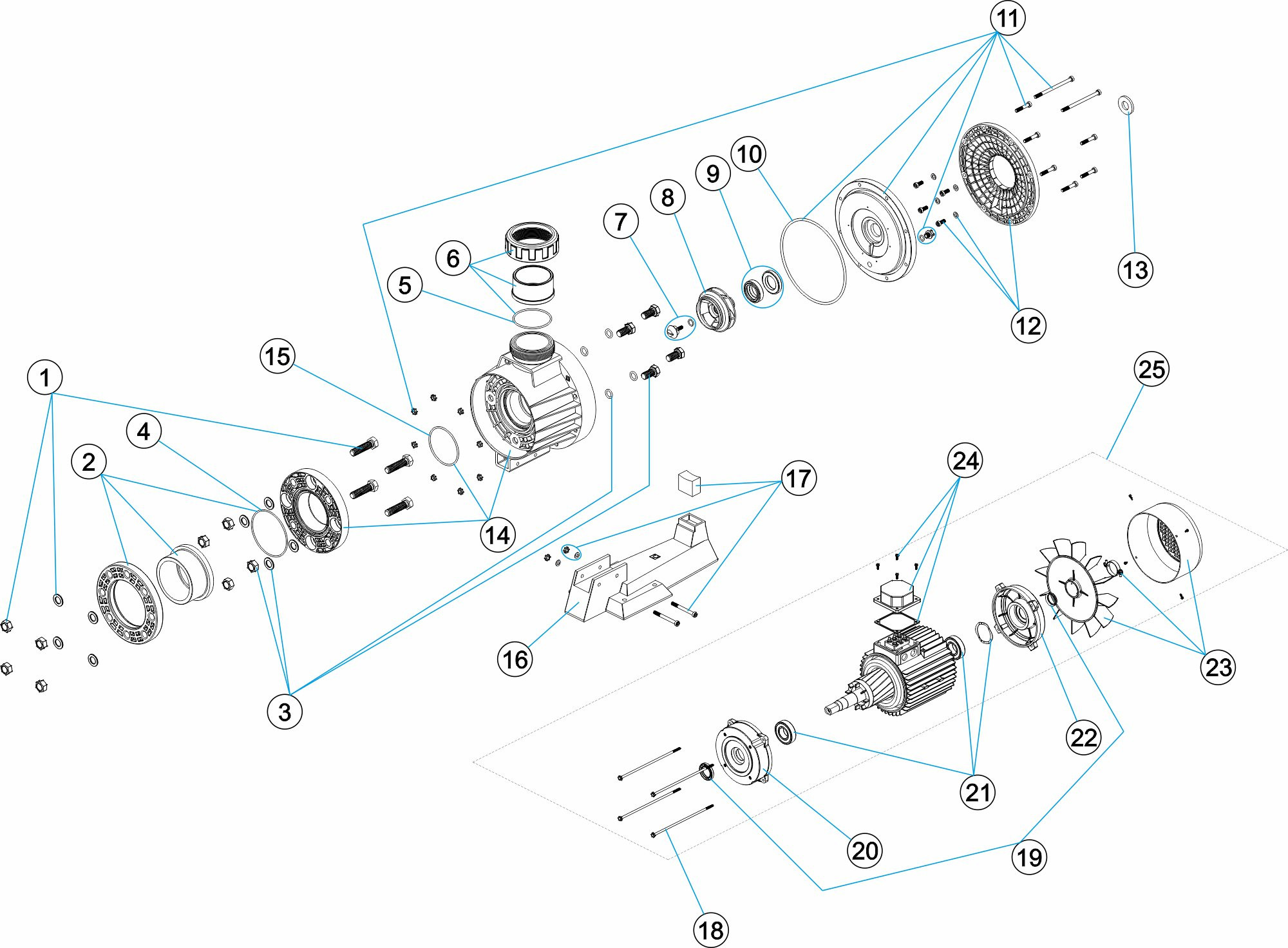 Pièces détachées pour Pompe NCC ACIS 175M, 215M