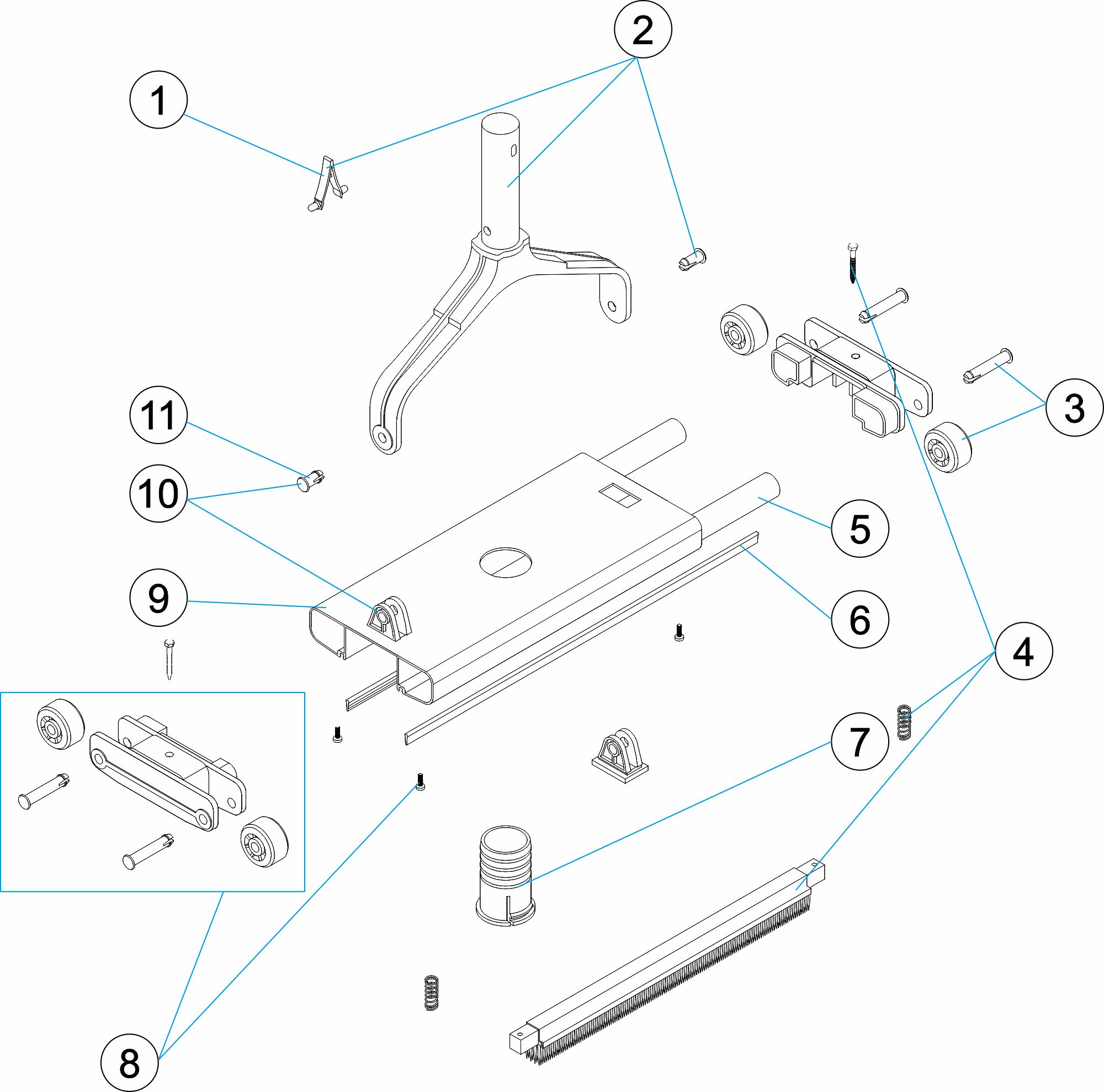 Pièces détachées pour Balai manuel 1 1/2" L.350
