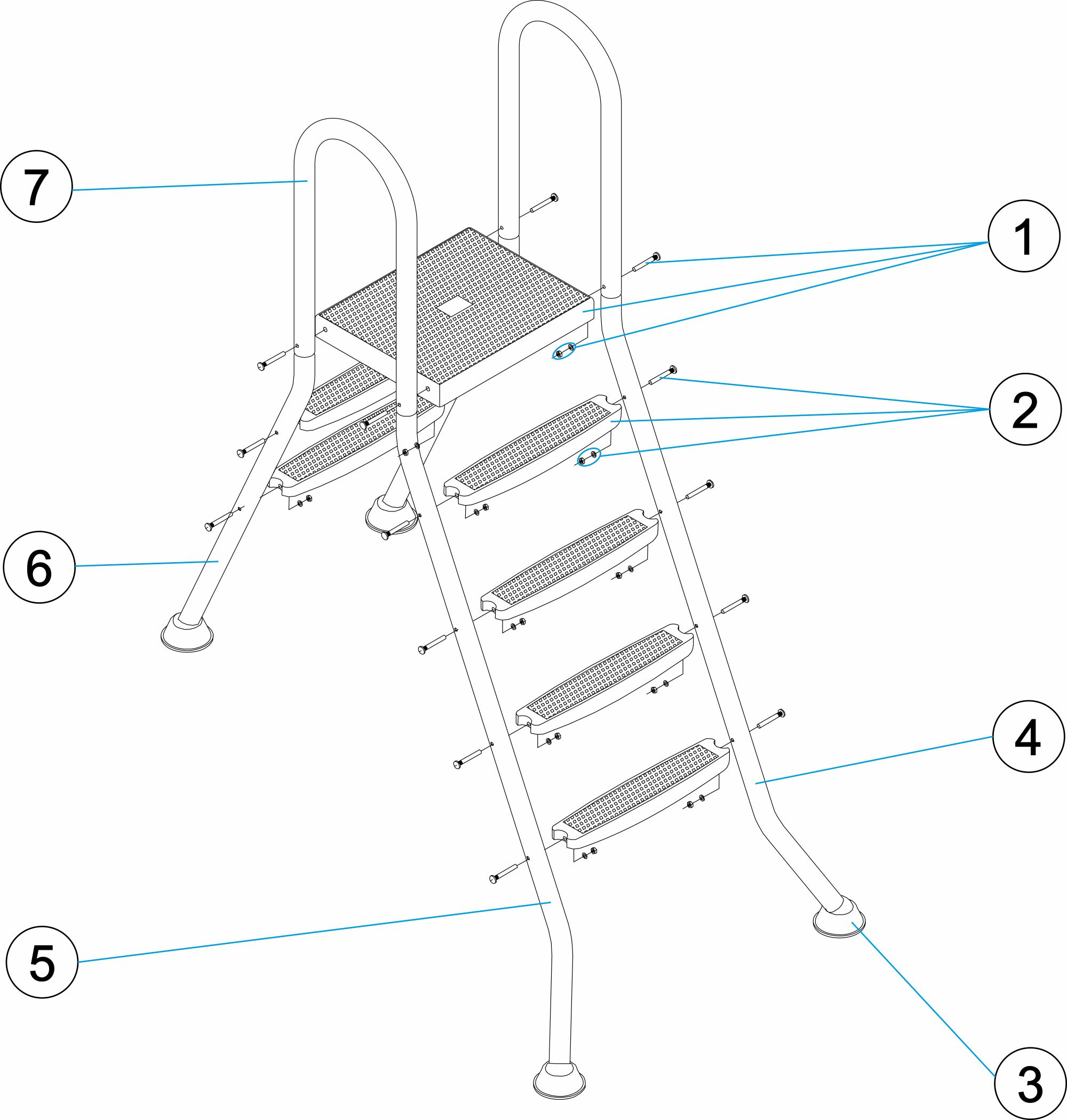 Pièces détachées pour Échelle piscine hors-sol semi-enterrée