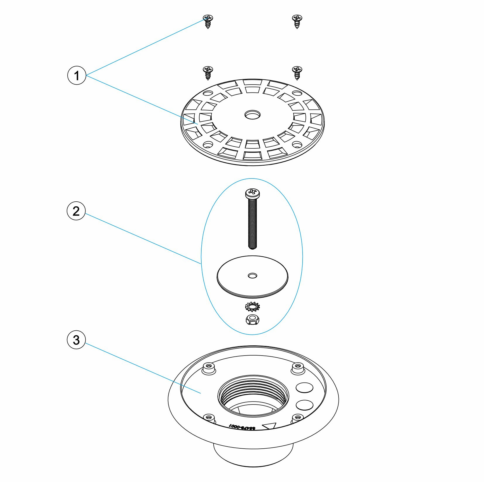 Pièces détachées pour Bouche de fond piscine BETON