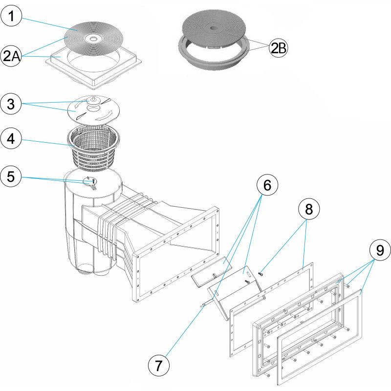 Pièces détachées pour Skimmer standard 15L grand meurtrière métrique LINER