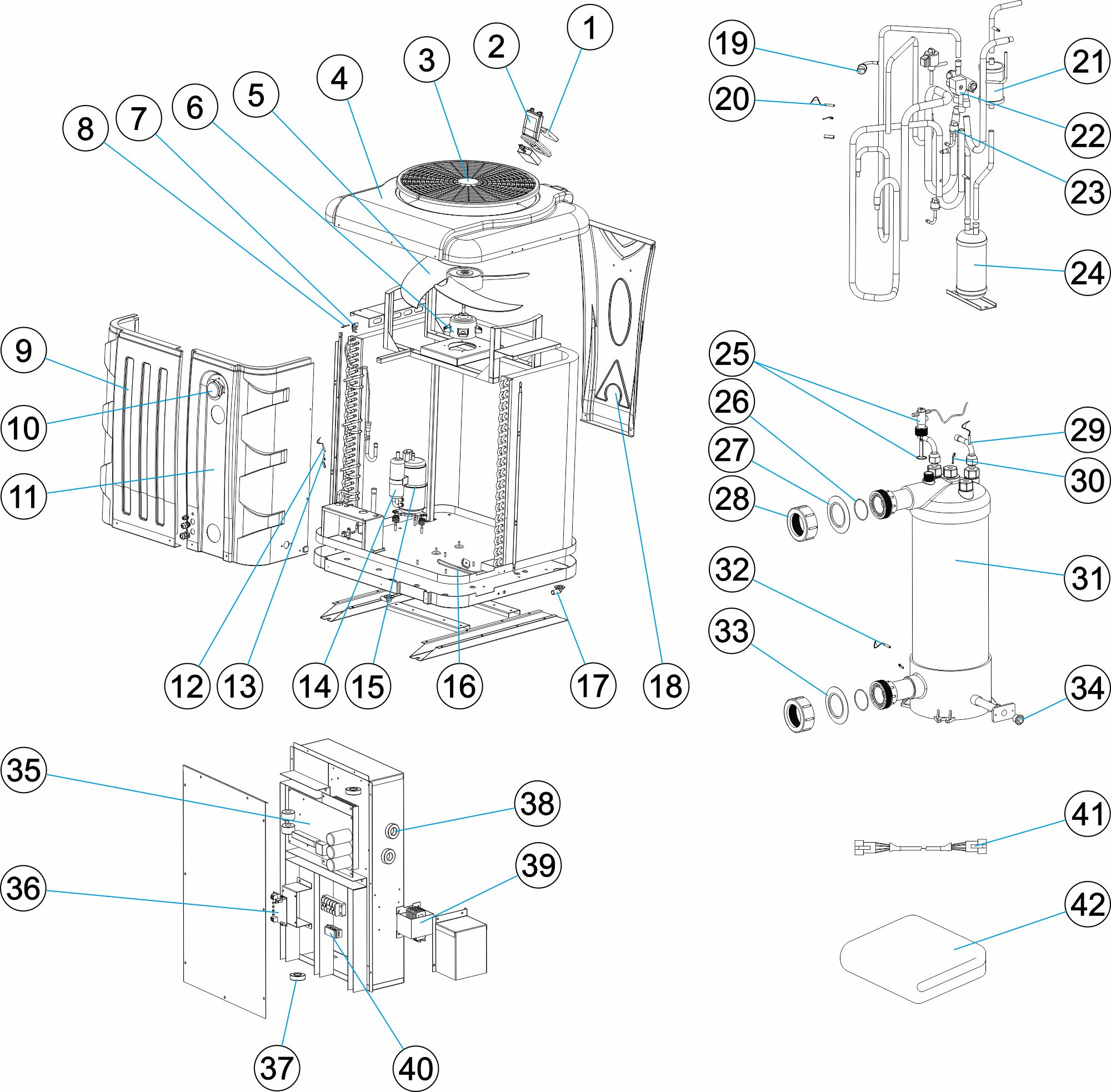 Pièces détachées pour Astralpool HEAT III