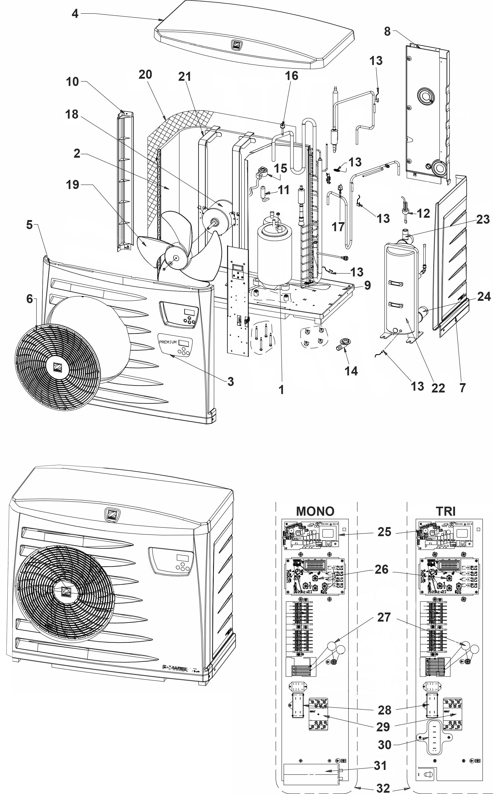 Pièces détachées pour Pompe à chaleur POWERFIRST PREMIUM