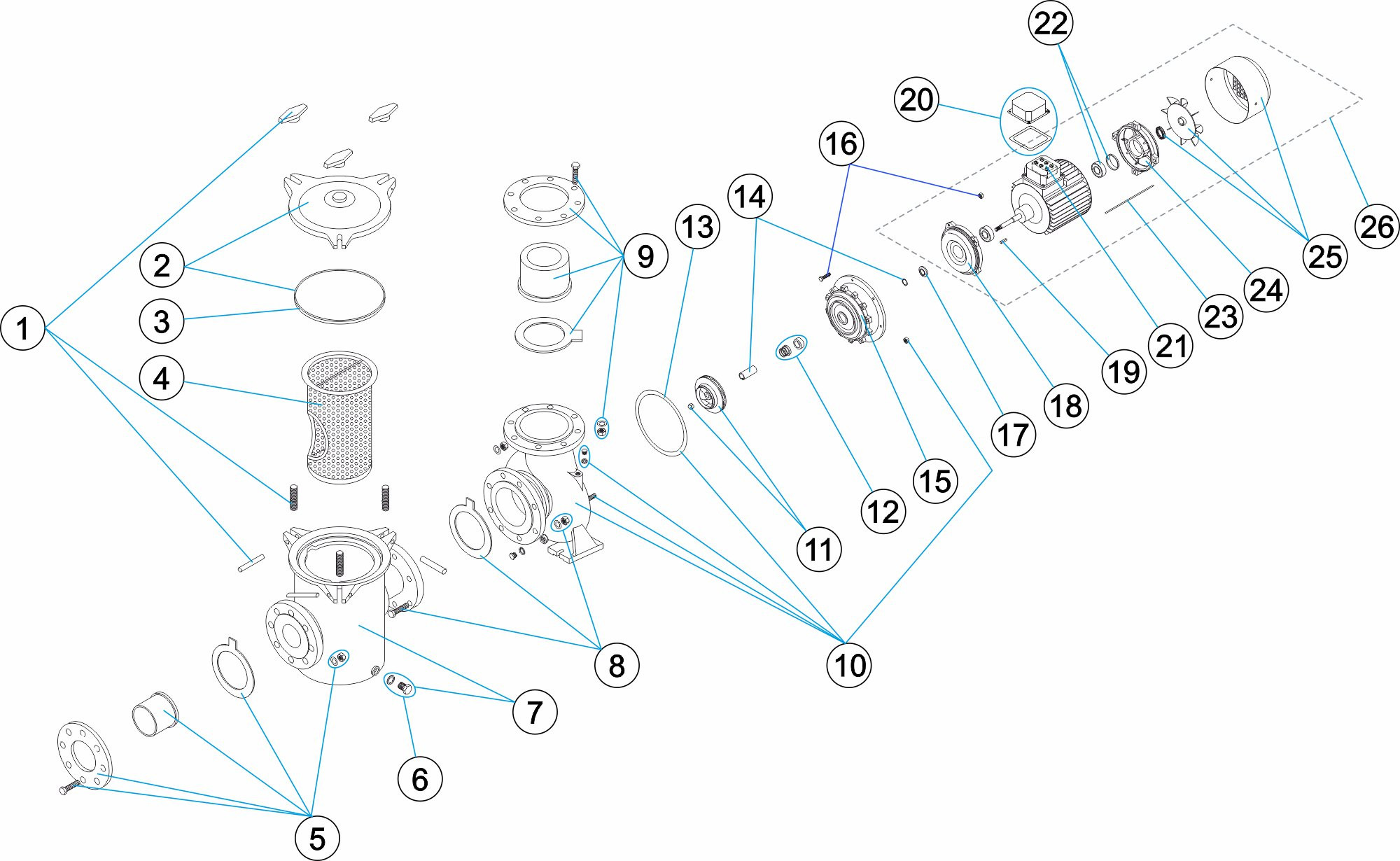 Pièces détachées pour Pompe centrifuge ARAL C-1500
