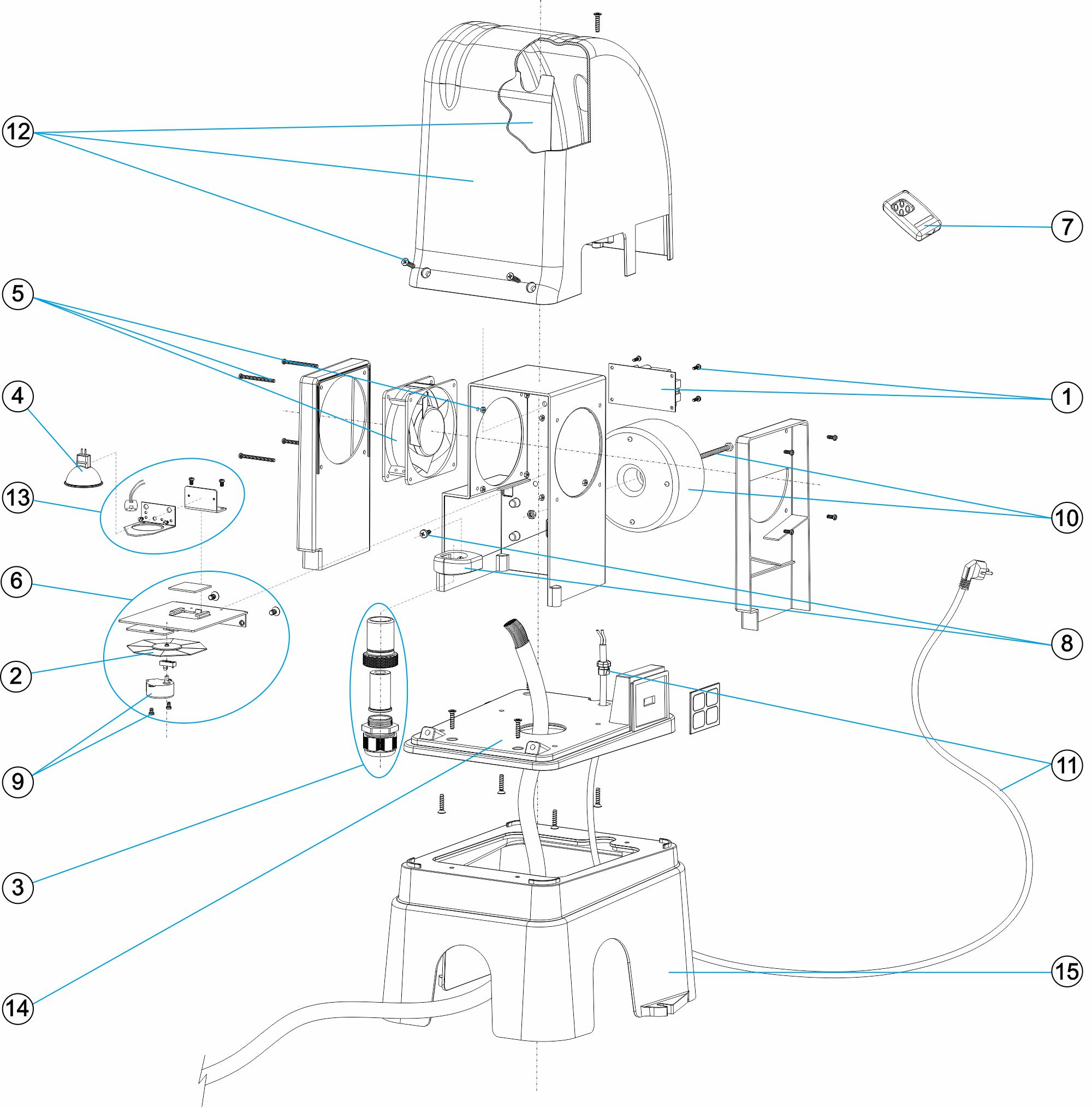 Pièces détachées pour Générateur fibre optique 250W