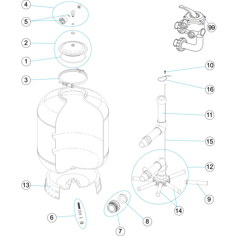 Pièces détachées pour Filtre CORONA side