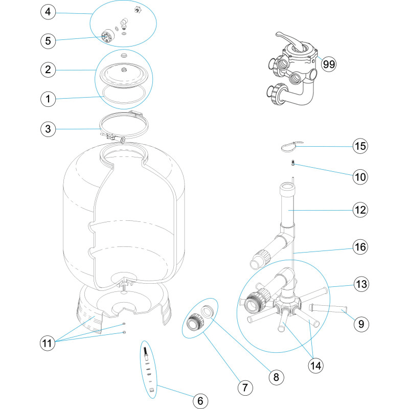 Pièces détachées pour Filtre ALICANTE SIDE