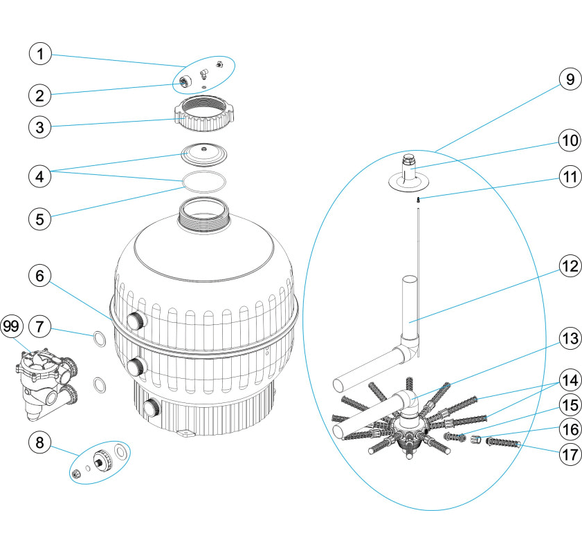 Pièces détachées pour Filtre CANTABRIC 750