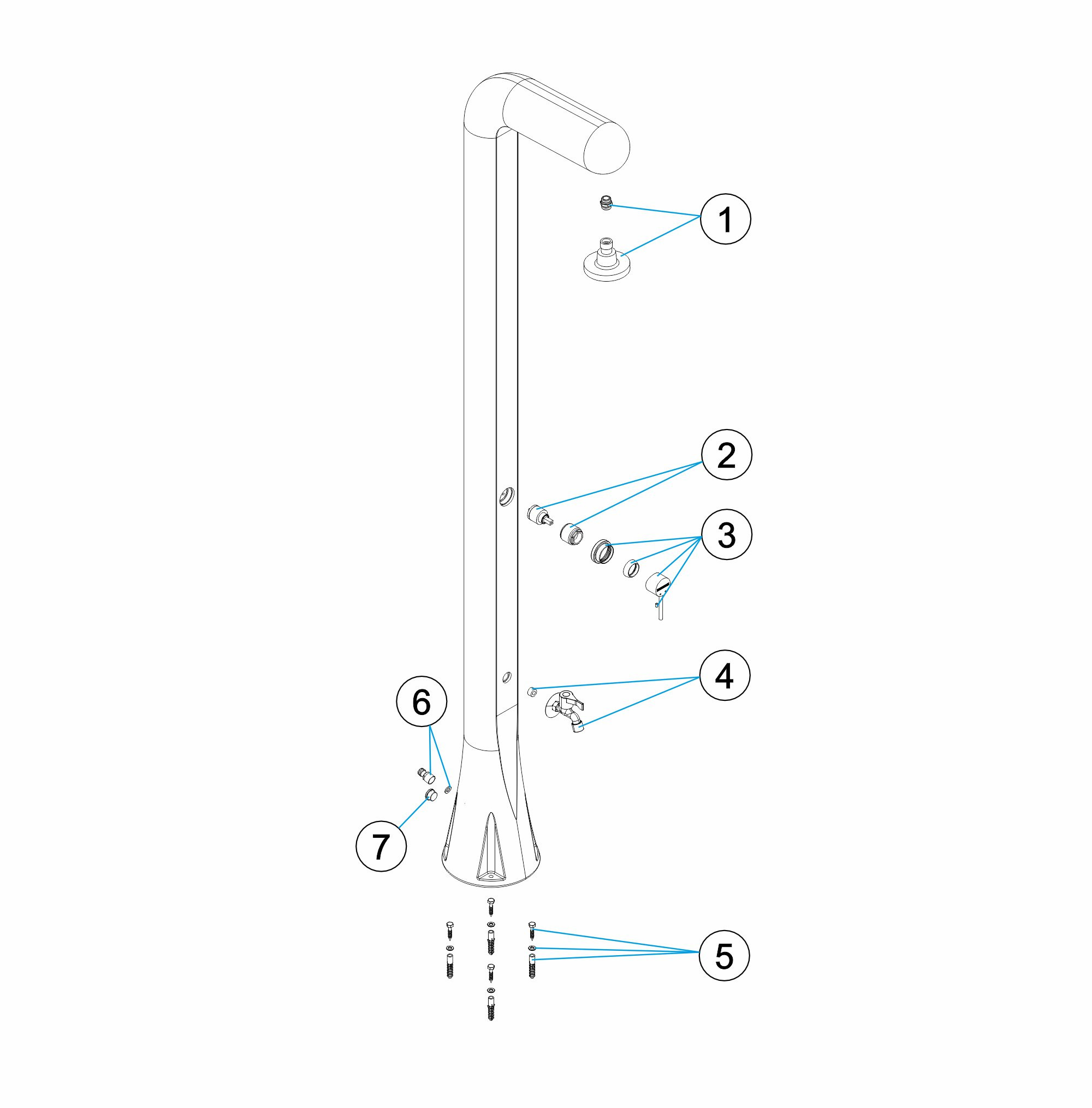 Pièces détachées pour Douche solaire VERNAL