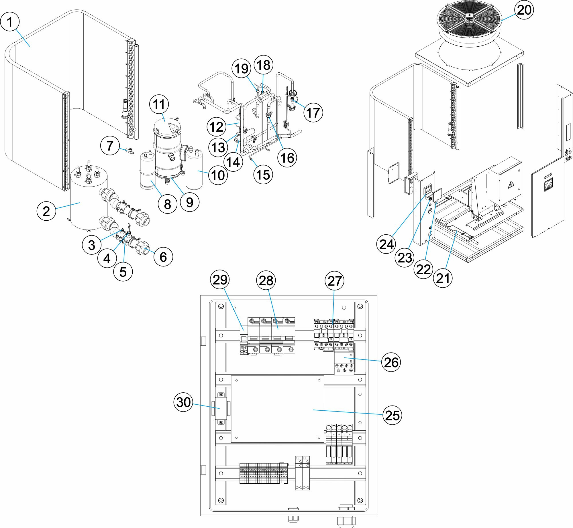 Pièces détachées pour Pompe à chaleur Z950 35kW et 45kW