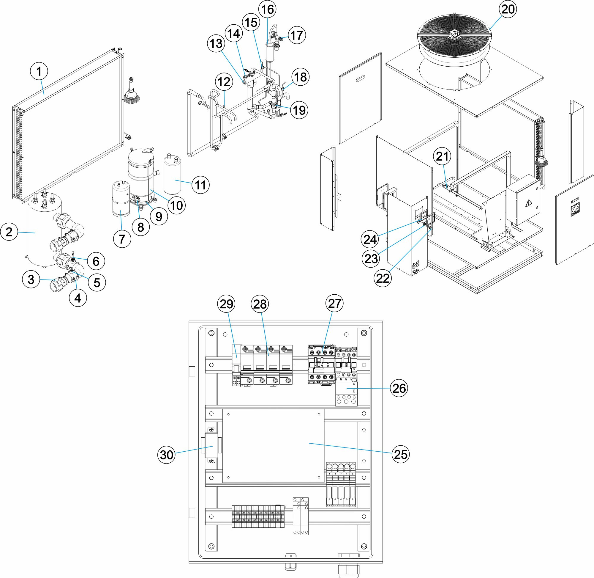 Pièces détachées pour Pompe à chaleur Z950 60kW