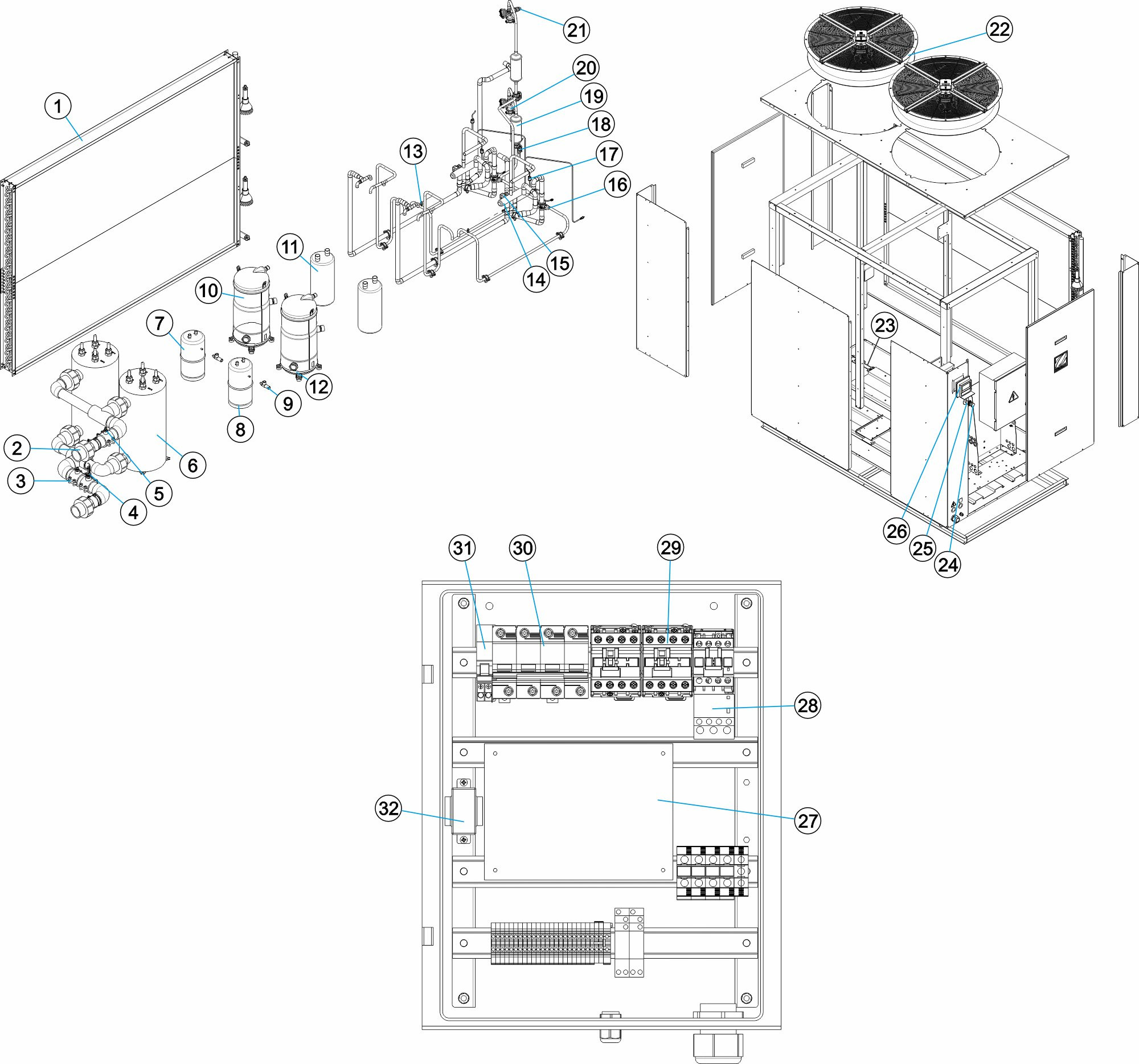 Pièces détachées pour Pompe à chaleur Z950 90kW & 120kW