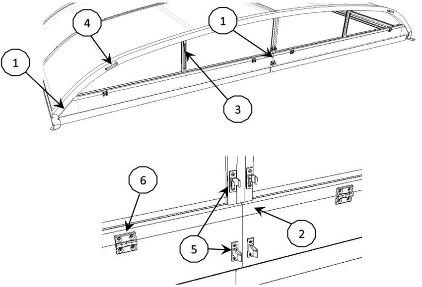 Pièces détachées pour Abri télescopique ABRIWELL (façades)