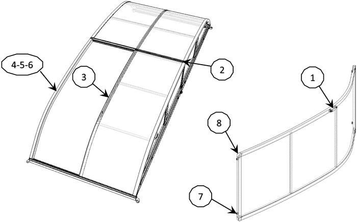 Pièces détachées pour Abri télescopique ABRIWELL (portes coulissantes)