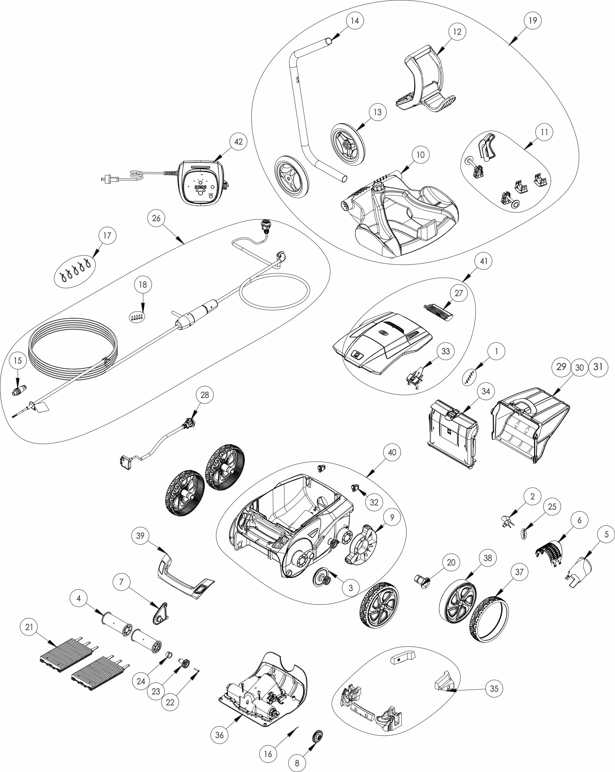 Pièces détachées pour Robot Zodiac Alpha RA 6500 IQ