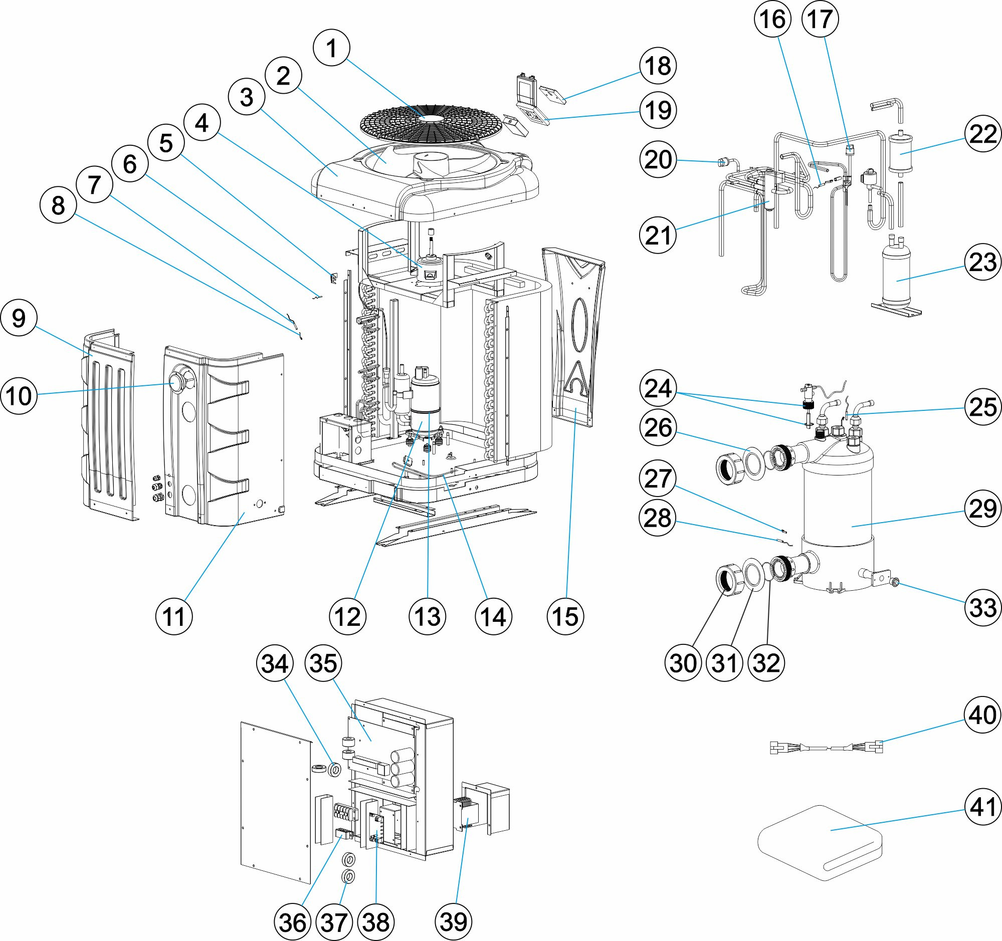 Pièces détachées pour Astralpool HEAT III 21-26 KW